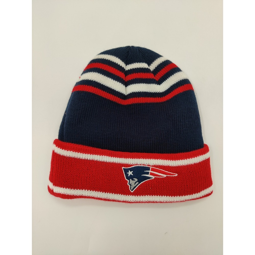 WEAR by Erin Andrews New England Patriots NFL Knit Cuffed Beanie Hat Navy Red OS